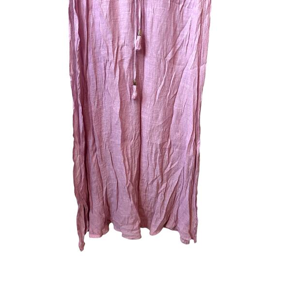 LULUS Espana Swim Coverup V-Neck Maxi Dress Pink Medium Resort Vacation Poolside - Picture 8 of 15